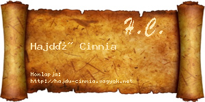 Hajdú Cinnia névjegykártya